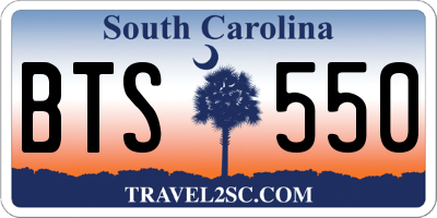 SC license plate BTS550