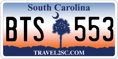 SC license plate BTS553