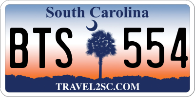 SC license plate BTS554