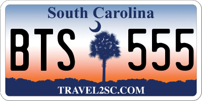 SC license plate BTS555