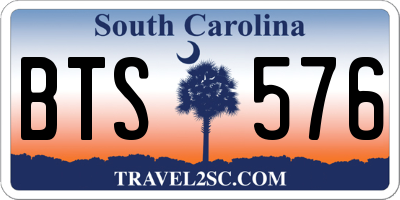 SC license plate BTS576