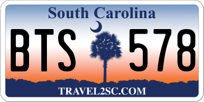 SC license plate BTS578