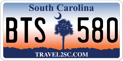 SC license plate BTS580