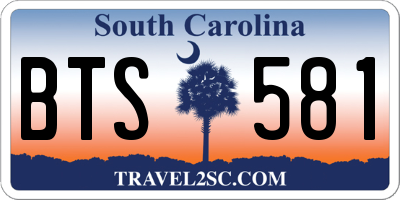 SC license plate BTS581