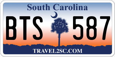 SC license plate BTS587
