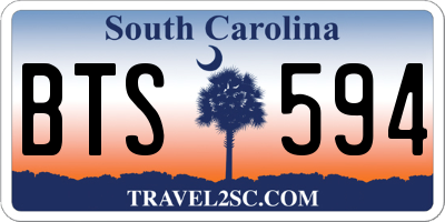 SC license plate BTS594