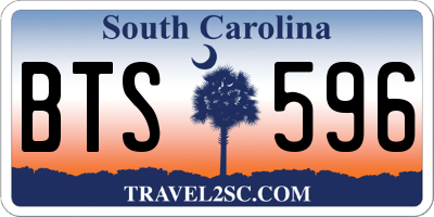 SC license plate BTS596
