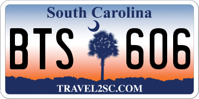 SC license plate BTS606