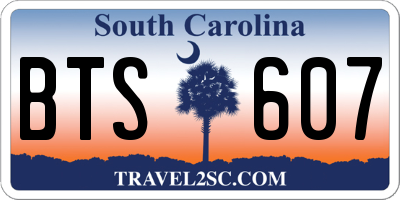 SC license plate BTS607