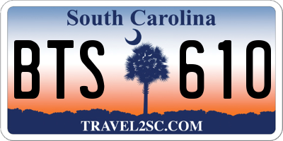 SC license plate BTS610