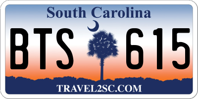 SC license plate BTS615