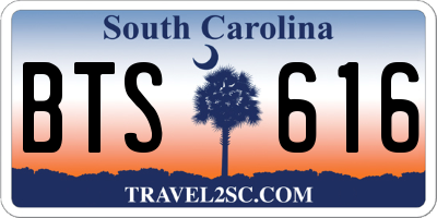 SC license plate BTS616