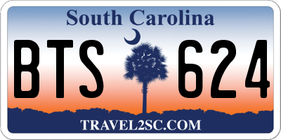 SC license plate BTS624