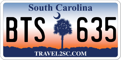 SC license plate BTS635