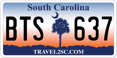 SC license plate BTS637