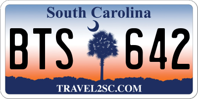 SC license plate BTS642