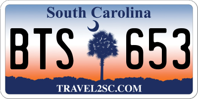 SC license plate BTS653
