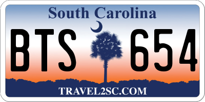 SC license plate BTS654