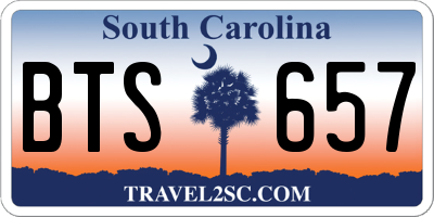 SC license plate BTS657