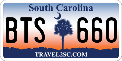 SC license plate BTS660