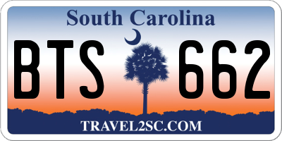 SC license plate BTS662