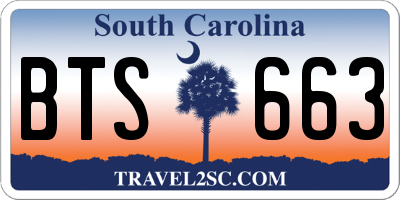 SC license plate BTS663