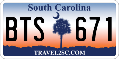 SC license plate BTS671