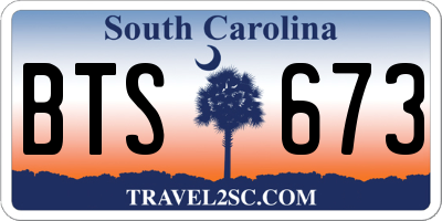 SC license plate BTS673