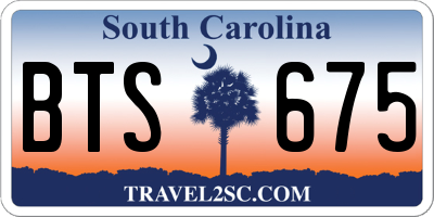 SC license plate BTS675