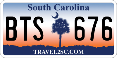 SC license plate BTS676