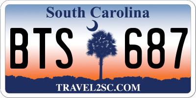 SC license plate BTS687