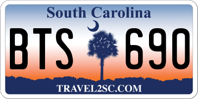 SC license plate BTS690