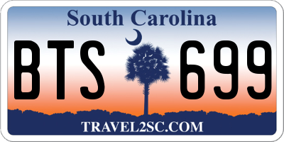 SC license plate BTS699