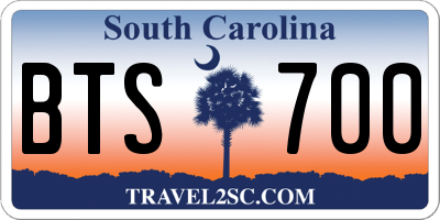 SC license plate BTS700