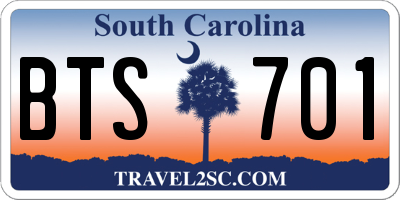 SC license plate BTS701