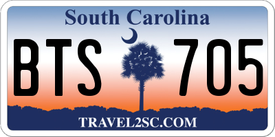 SC license plate BTS705