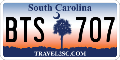 SC license plate BTS707