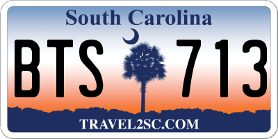 SC license plate BTS713