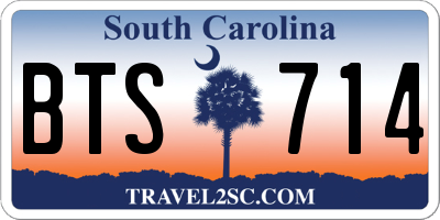 SC license plate BTS714