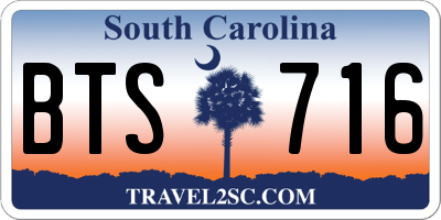 SC license plate BTS716