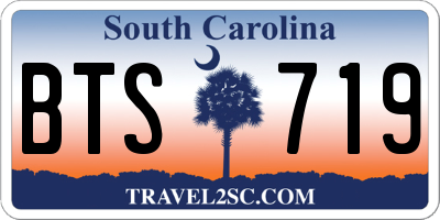 SC license plate BTS719