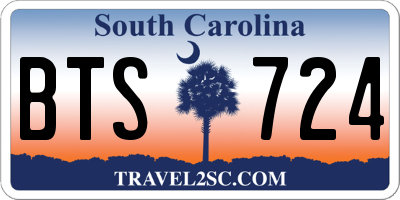 SC license plate BTS724