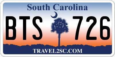SC license plate BTS726