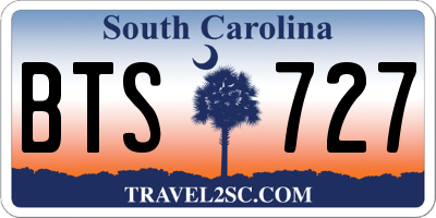 SC license plate BTS727