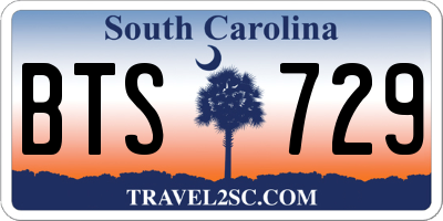 SC license plate BTS729