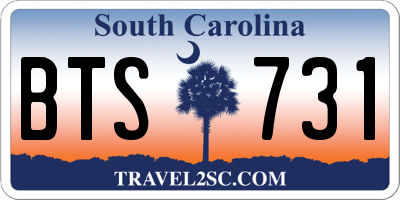 SC license plate BTS731