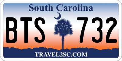 SC license plate BTS732