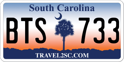 SC license plate BTS733