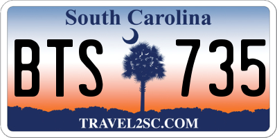 SC license plate BTS735