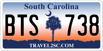 SC license plate BTS738